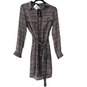 NWT Timing Button Up Plaid Dress Size Small